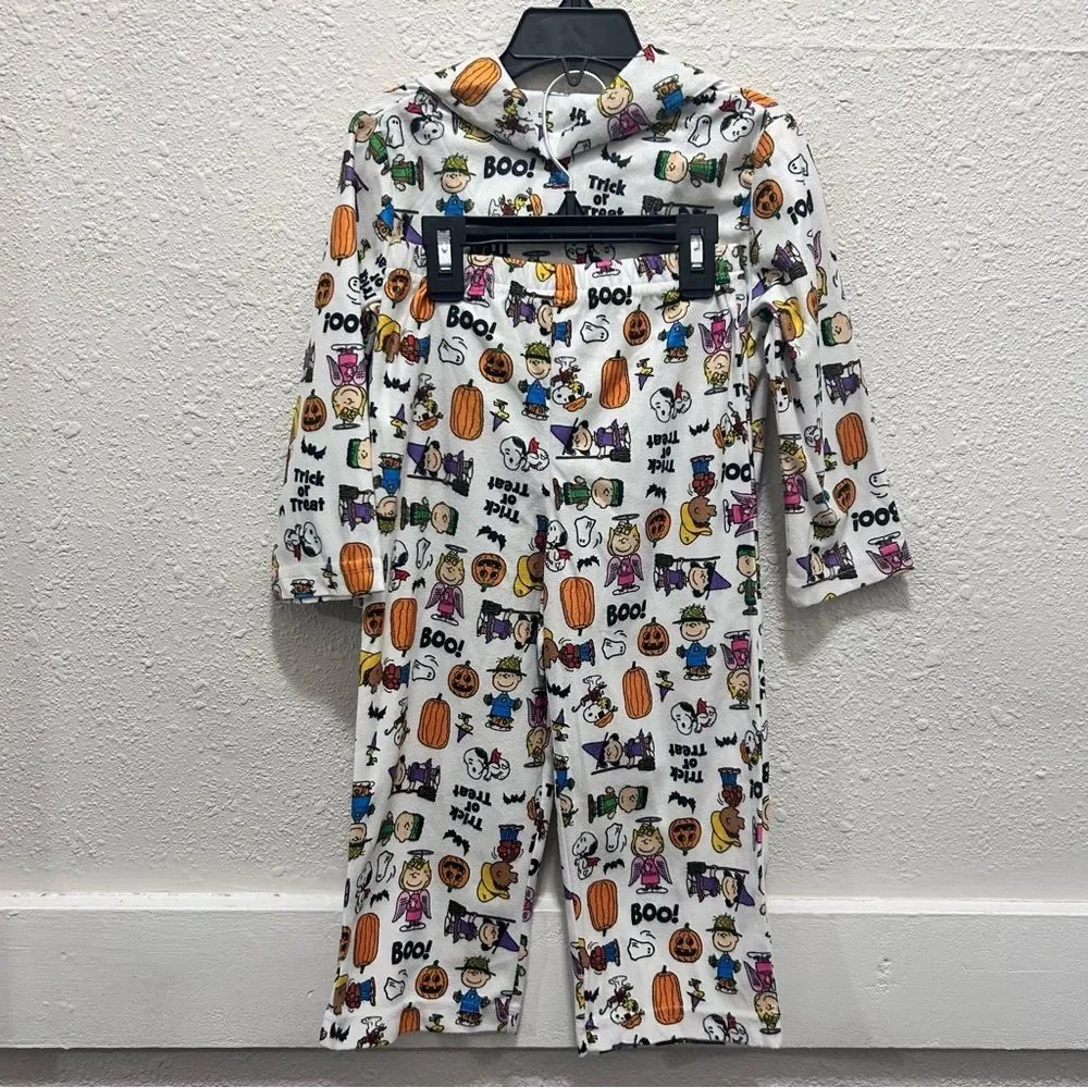 Peanuts Halloween Button Down Unisex Pajama Set NWT 4